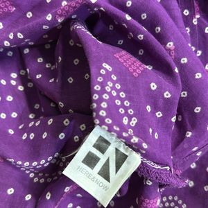 Purple Polka Dot Cotton Kurta