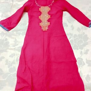 Dark pink kurta