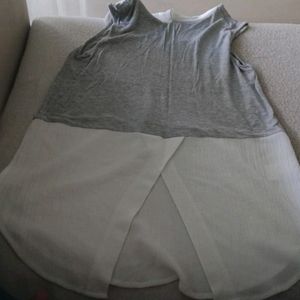 Fixed Price Sleevless Top Cream & Grey Colour