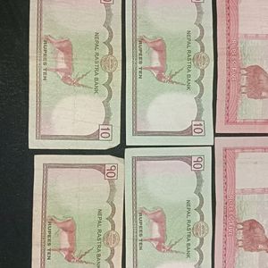 Old Nepali Currency-10rs & 5rs Note (Set Of 8)