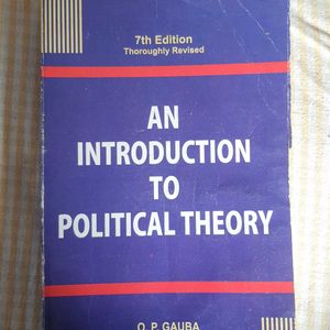 An Introduction To Political Theory By O.P. Gauba