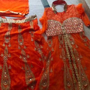 Heavy Embroidery Orange Deewani Mastani Suit