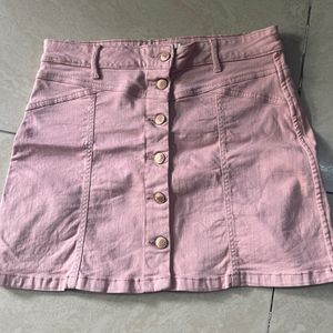 Pink Scirlt With Buttons In Front