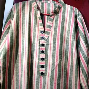 Straight Multicolour Khadi Style Kurta