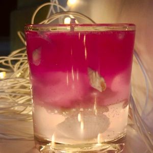 Pink Pearl And Shell Candle