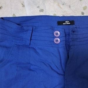 Stretchable Royal Blue Tapered Trousers