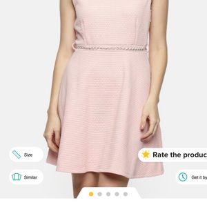 Pastel Pink Dress With Pearl Chain