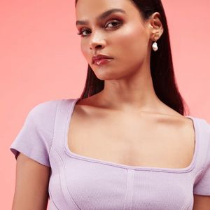 Lilac Ribbed Corset Style Top From RSVP