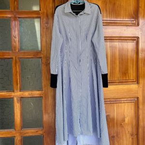 Maxi Velvet Collar Cotton Dress