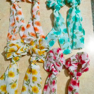 Combo Of 4 Pairs Scrunchies