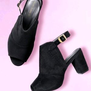 MARC LOIRE BRANDED BLACK HEELS FOR WOMEN