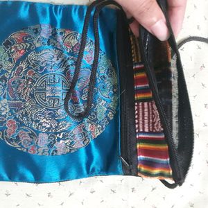 Blue Japanese Sling Bag