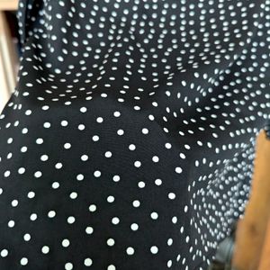 Black And White Polka Dot Stylish Top(Size M)