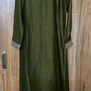 libas olive green kurta