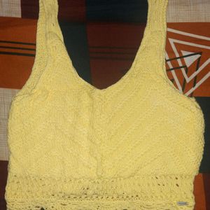 Light Yellow Crochet Top