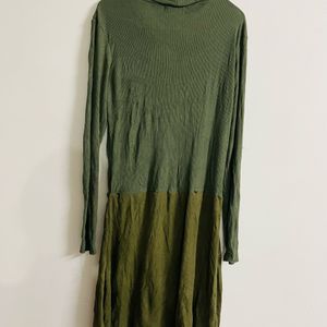 Women Olive Green Tshirt Dress