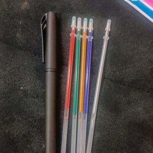 Sparkle Pen with refill of different colour pcs 10