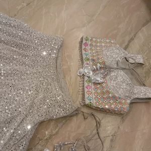 Women Lehenga Choli Mirror Or Embroidery Work