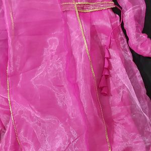 Pink Anarkali Dress With Duppatta For Women