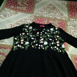 embroidery frock kurti cum dress