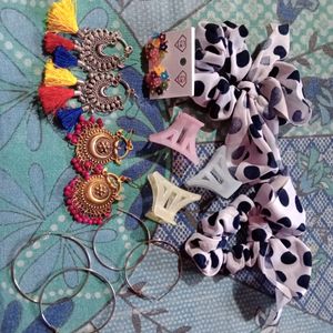 Hair Accessories & Earrings And Studs Combo Pack