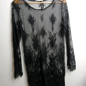 Black Casual Long Top (Women' s)