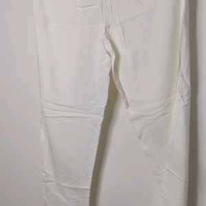 Cotton Straight Pant - Off White