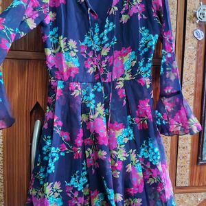 Pretty Pink And Blue Floral Dress