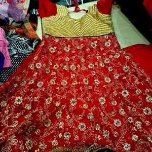 Red And Blue Gown Ethnic(Ramzan Clearance Sale)