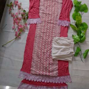 Thread Work Kurti Pant Set