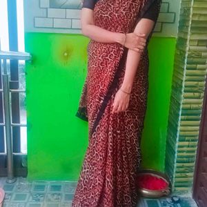 Animal Print Saree