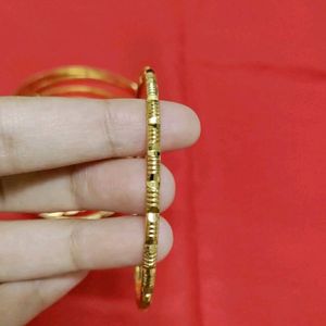 Gold Plated Bangles - 7nos