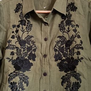 NEW Long Sleeve Shirt With Embroidery