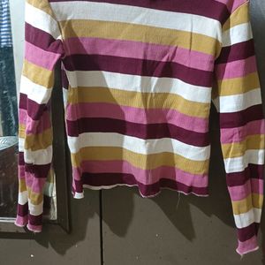 Ribbed Multicolour Strip Top