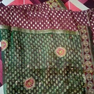 Saree With Blouse Double Shape Very Stylish Sare