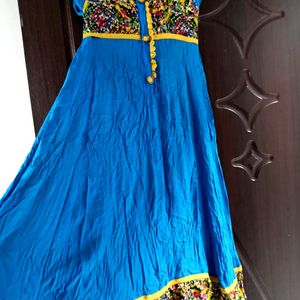 Elegant Royal Blue 💙 Flared Anarkali Kurta