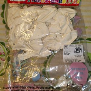 White Party Balloons Big Size - 50pcs