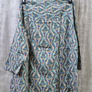 Cotton Blend Printed Short Kurta