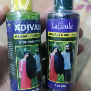 Pack Of 2 Adivasi Herbal Shampoo & Advasi Hair Oil