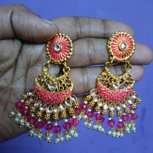 Meenakari Earring, Attractive Kundan Earring