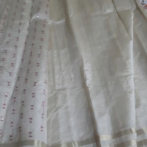 Off White Saree