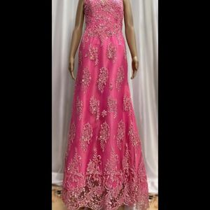 Pink embellished gown