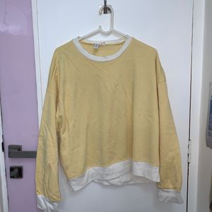 h&m yellow oversized sweatshirt