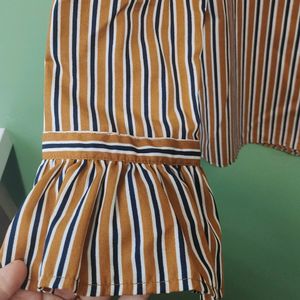 Striped Top With Designer Sleeves