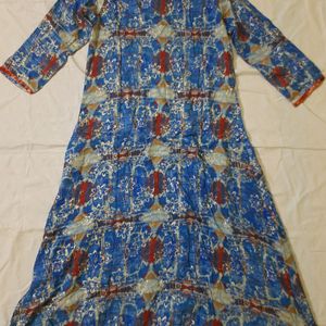 Women Blue Front Slit Kurta