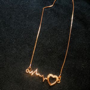 Rosegold Heart Beat Shaped Chain