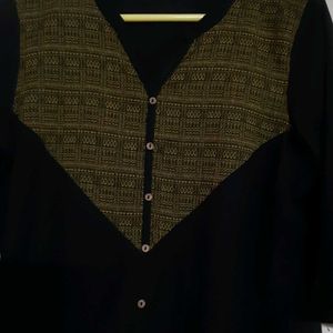 Aurelia Black Golden Kurta