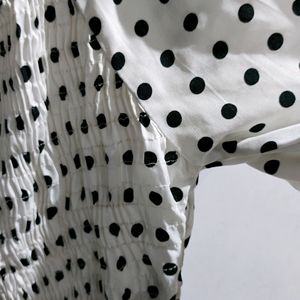 Polka dot White And Black Top