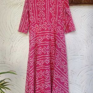 💓 Pink Anarkali Kurta with Side Dori