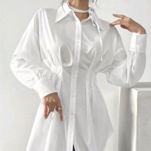 SHEIN Corset Waist Shirt Dress